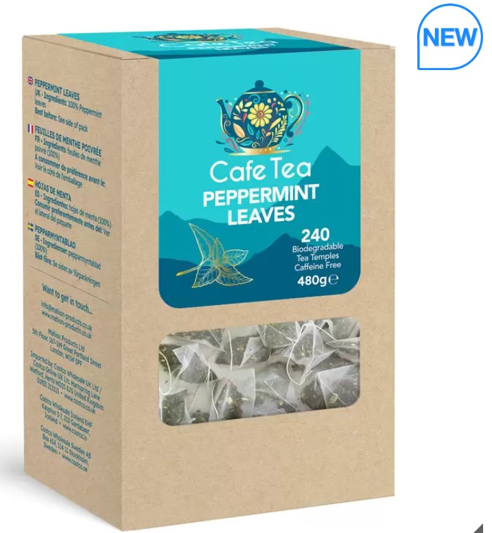 Cafe Tea Peppermint Leaves Teabags, 240 Pack